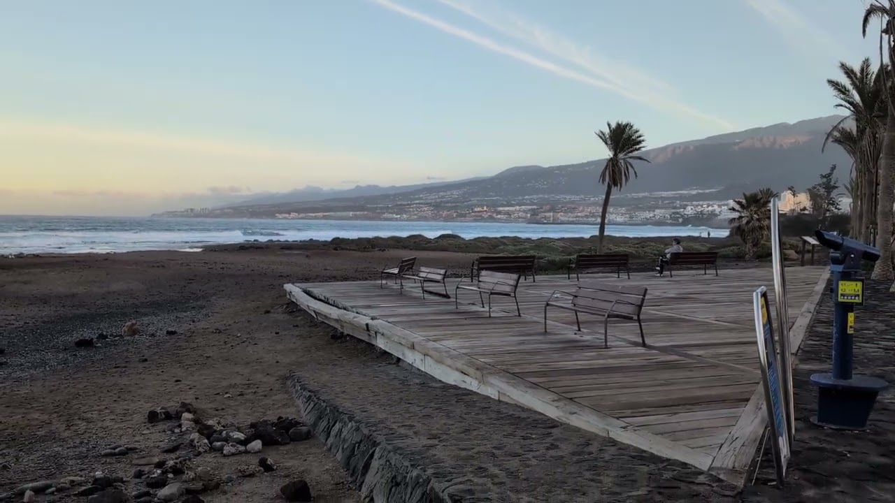 The sun rise in Playa De La Americas in Tenerife
