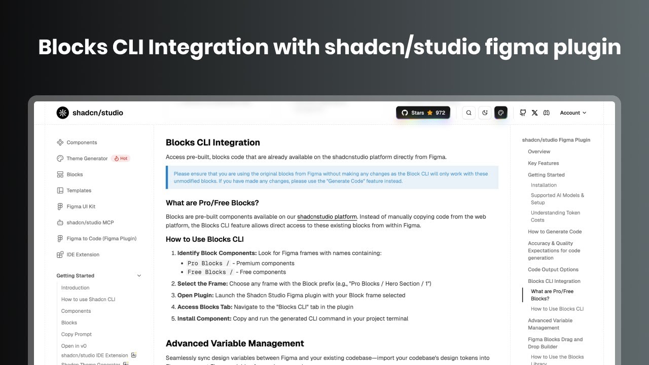 Shadcn Studio Blocks CLI Integration with Figma Plugin - YouTube