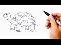 How to draw a Tortoise or Turtle Step by Step