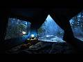 🔴 Heavy Rainy Midnight Surrounding a Hidden Woodland Shelter with Rain Sounds