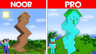 NOOB FOUND UGLIEST SKYSCRAPER in Minecraft NOOB vs PRO vs GOD!