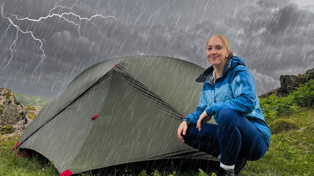 Solo Girl Camping in a Storm | Tent Shelter & Heavy Rain - YouTube