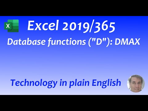 Excel 2019/365: Database Functions: DMAX