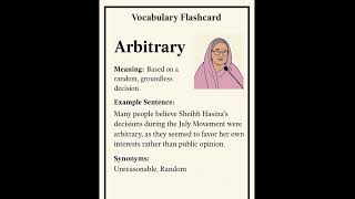 Magoosh Flash Card Session | Arbitrary(Adjective)