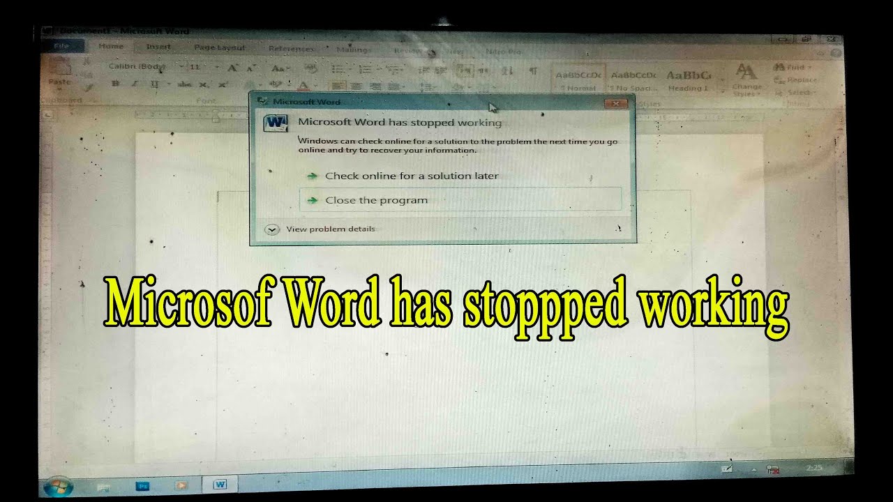 Mengatasi Microsoft Word Has Stopped Working Youtube