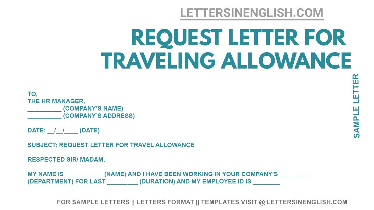 travel expenses request letter