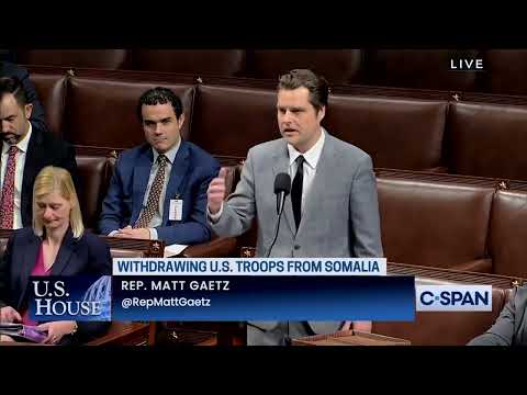 Congressman Matt Gaetz: Bring Our Troops Home From Somalia!