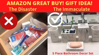 Amazon Great Buy: 5 Piece Bathroom Decor Set | Housewarming & Xmas Gift Idea | Link Available Now