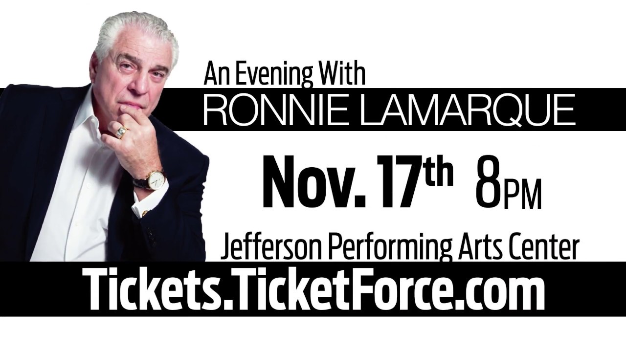 Ronnie Lamarque Live! Tickets on Sale Now YouTube