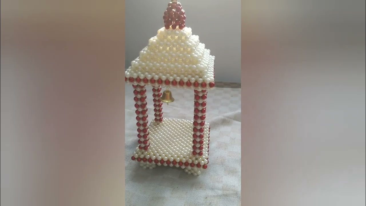 HOW TO MAKE BEADS MANDIR PART 1/मोत्यांचे मंदिर बनवायला शिका