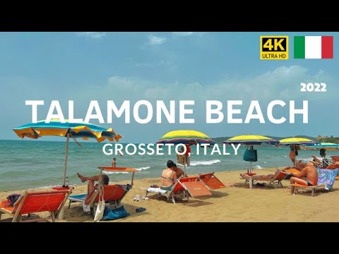 [Talamone 2022] 4K Walking with dog on the beach of Talamone Italy