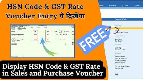 HSN code & GST Rate in the sales and purchase voucher| tally add ons free