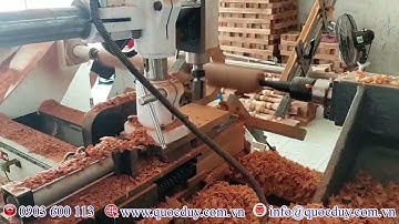 Máy Tiện Gỗ CNC 1 Trục - Router Đứng Chạy Rãnh Xoắn Không Giới Hạn QHCW 1520 AF Semac