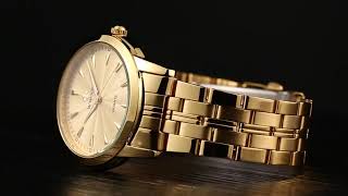 WWOOR 8828 Full Gold Jam tangan unisex pria atau wanita rantai stainless steel Tahan air - Original