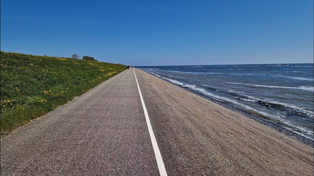 Texel op de fiets. Het Horntje naar Oudeschild. hometrainer fahrrad virtual bike ride