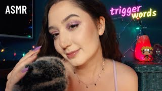ASMR 20 MINS OF RELAXING TRIGGER WORDS (WITH FACE BRUSHING)