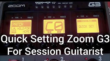 Zoom G3 Quick Setting For Session Guitarist & Allround Music by Karty Rosen