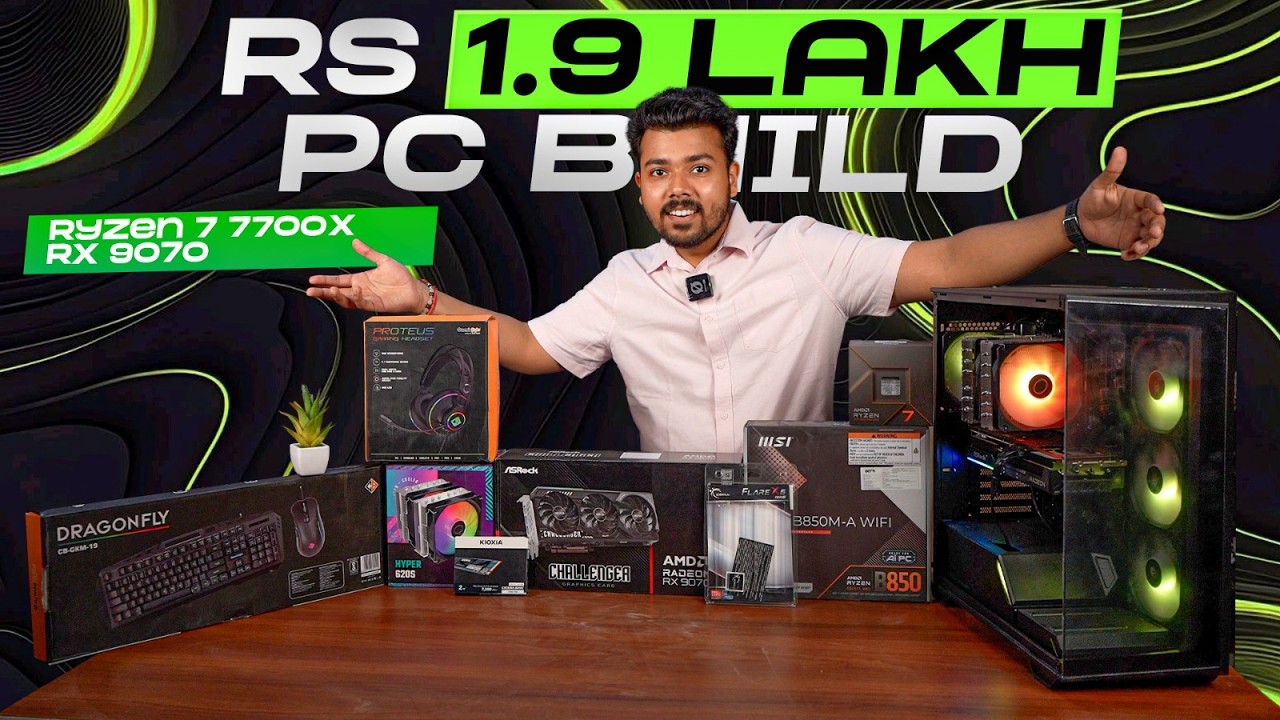 Rs 1.9 Lakh Beast Gaming and Editing PC Build | Ryzen 7 7700X and RX 9070 🔥