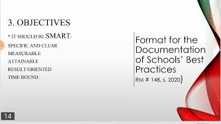 Documentation of Schools' Best Practices   20 Mins
