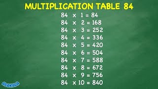 Multiplication Table 84 #shorts