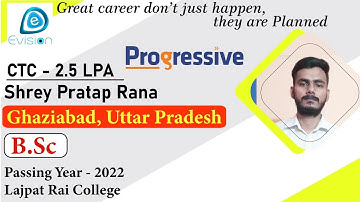 Congrats, S. Pratap | Selected in Progressive Infovision | 2.5 LPA | B.Sc., Passing 2022 | Ghaziabad