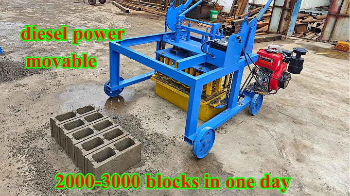 Osino QM4-45 diesel engine movable egg laying cement concrete hollow block making machine for sale