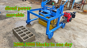 Osino QM4-45 diesel engine movable egg laying cement concrete hollow block making machine for sale