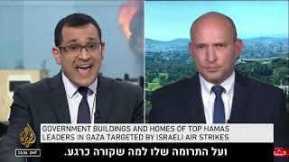 Bennett on Al Jazeera: Hamas is cowardly killing its own people.