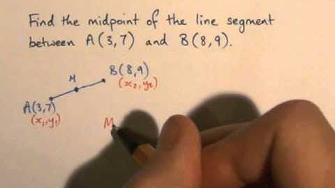 Midpoint of line segment between two points