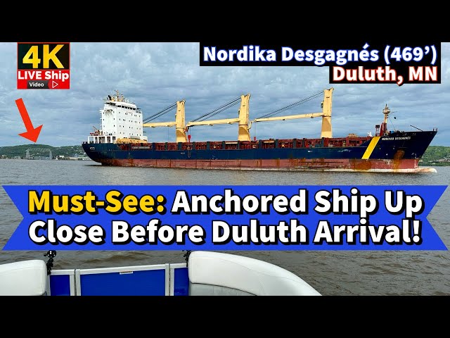 ⚓️Must-See: Anchored Ship 'Nordika' Up Close Before Duluth Arrival! class=