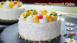 Cup measure / Beautiful Coconut Mango Cake Recipe / Coconut Sponge Cake / Mango cream