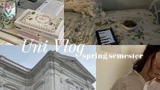 spring semester vlog  productive 5am mornings, solo reading date, uni event