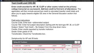 Transcript Entry: Advanced Placement Results (AP)