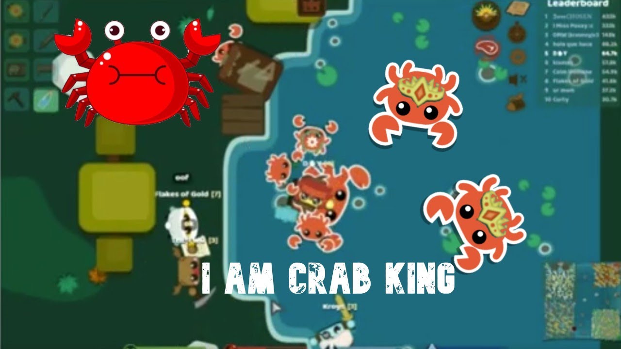 Starve.io - I Am Crab King + Crown Of Luck