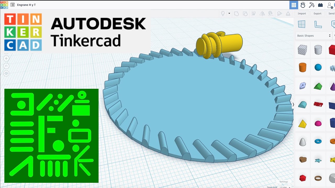 Engrane Helicoidal y piñón de Tornillo en Tinkercad | Impresión 3D