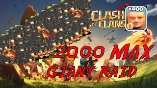 Clash Of Clans - 2000 Max Giant Raid On Max Th10 Epic 3 Star