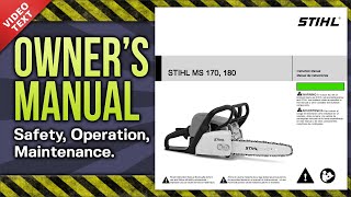 Owner s Manual STIHL MS 170 180 Chain Saw