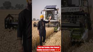 Next-Gen Farming Solar Powered Combine Harvester In Action