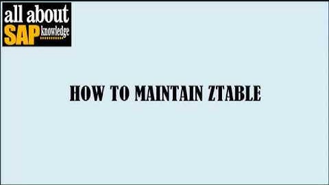 How To Maintain ZTable in SAP R/3 | Edit Custom Table in SAP R/3