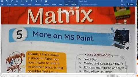 COMPUTER IT MATRIX PART-2 CLASS-3 CH-5 MORE ON M.S PAINT