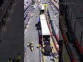 Gold Coast 500 - race transporters bump in day