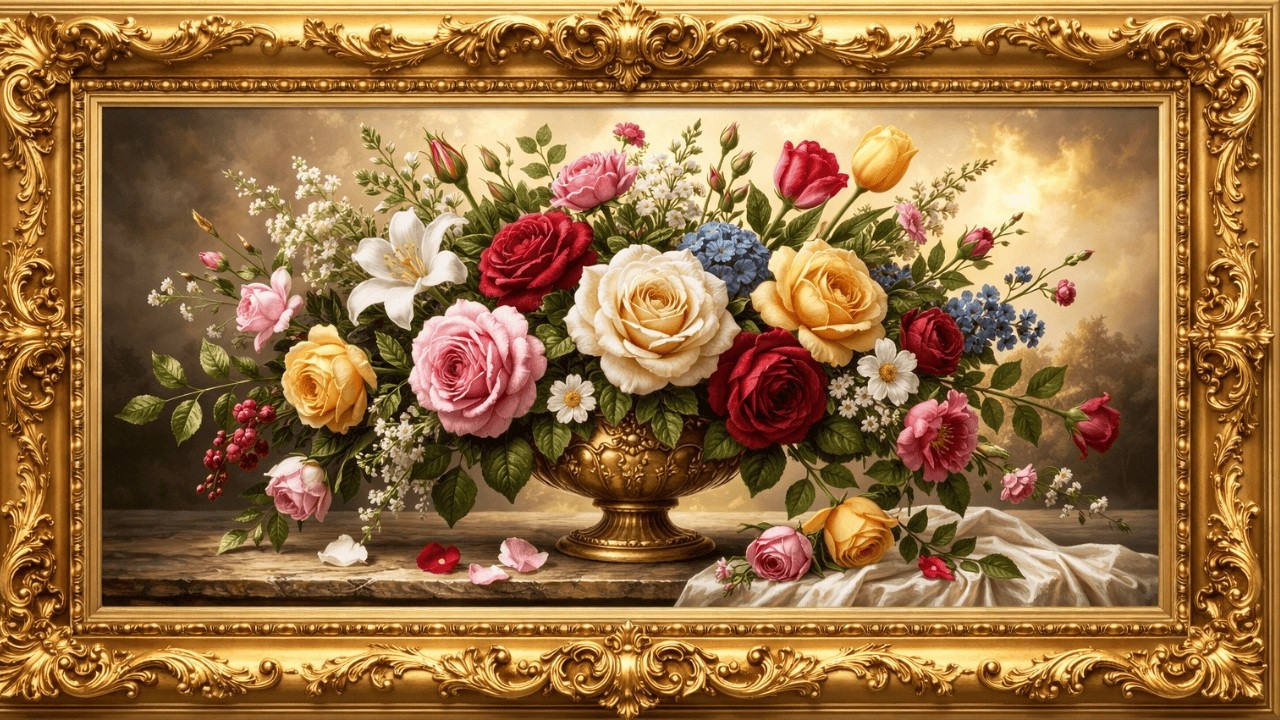 Framed Flower Painting | 8 Hours | TV wallpaper | 4K