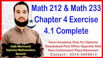 math 212 chapter 4 exercise 4.1 qno 1 to 5|math 233 chapter 4 exercise 4.1 qno 1 to 5|math 212| 2nd