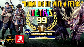 "BOOM! Big hit with a Tetris" Tetris 99 | Hunting Edition