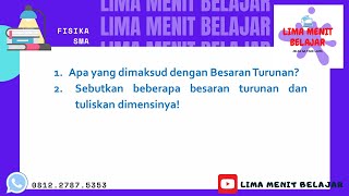 Besaran dan dimensi (soal 2) fisika kelas 10