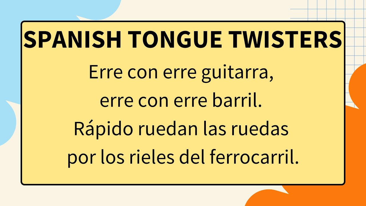 Spanish Tongue Twisters Youtube