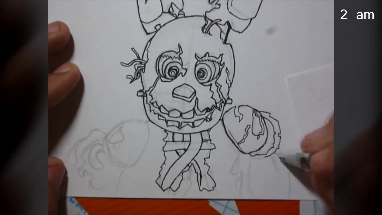 Как нарисовать берн трапа из фнаф 9
