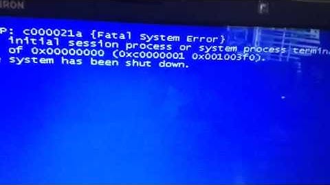 Fatal system error on laptop