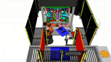 KUKA.Sim , KUKA Robotics Simulation , Metal sheets Feeder for Press