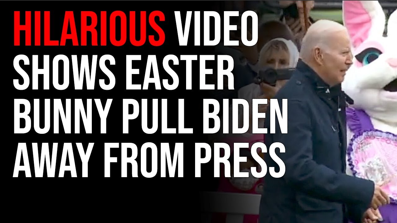 Hilarious Video Shows Easter Bunny Pull Biden Away To Stop Him From Answering Press Questions